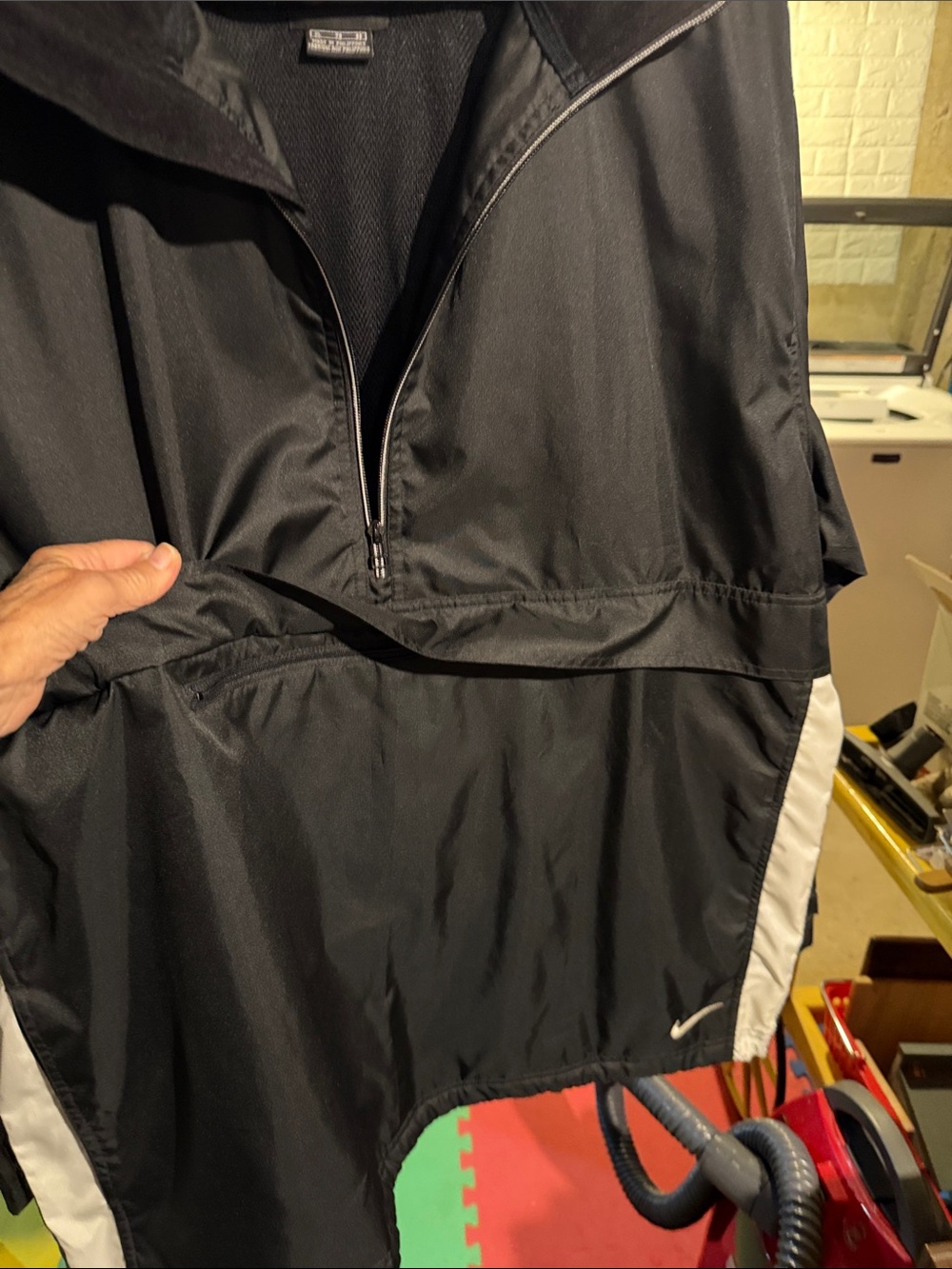 Nike Black and White Half-Zip Windbreaker Pullover